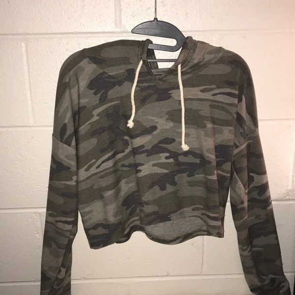 Camouflage cropped hoodie - Picture 1 of 2